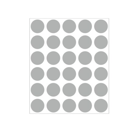 Nevs 3/4" Color Coding Dots Gray - Sheet Form DOT-34M Gray